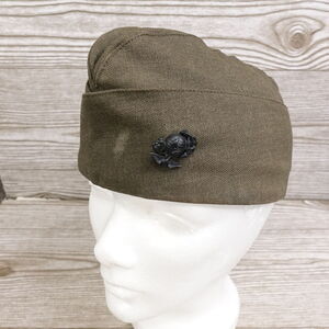 CAP GARRISON MAN'S WOOL SERGE GREEN BERET HAT SZ 6 7/8